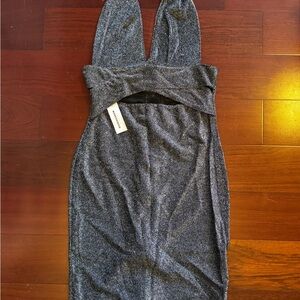 HalterSparkle Bodycon Dress - Silver